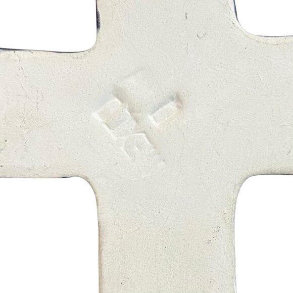 Vintage Hand Painted‎ Talavera Ceramic Mexican Folk Art Wall Cross - Picture 3 of 3